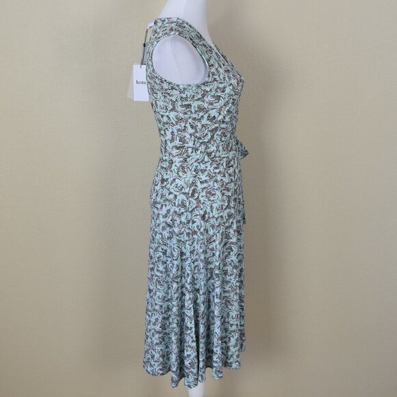 Leota Finnley Faux Wrap Bird Crane Dress S NEW - Picture 6 of 8